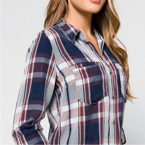 Kut from the Kloth Caillen Button Down Top | S‎ | Tartan Plaid (Good Preowned)